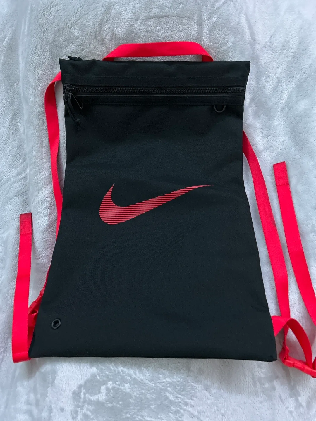 Nike Black & Red Drawstring Backpack