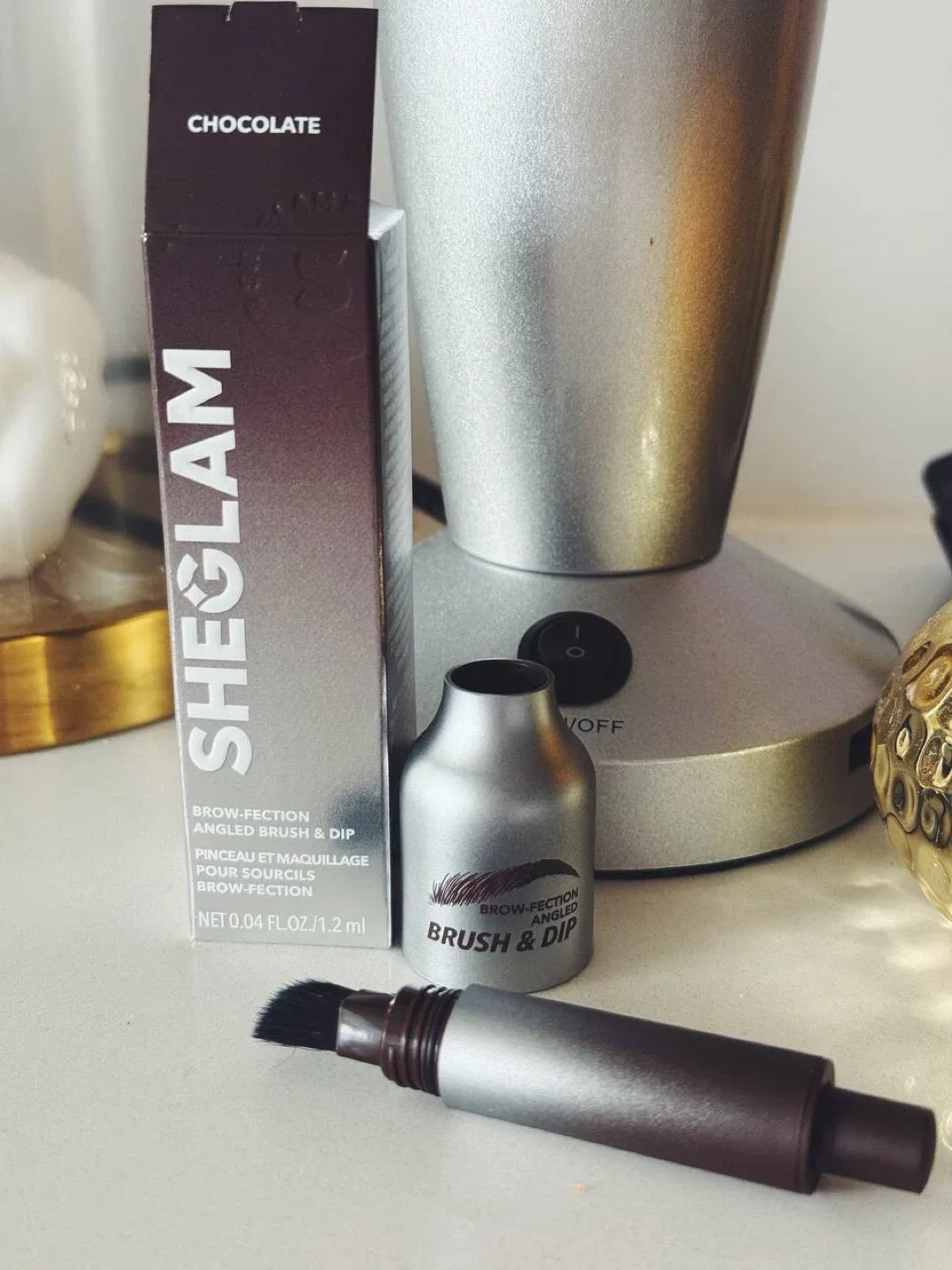 SHEGLAM Brow-fection Angled Brush & Dip,chocolate image indicator(2)