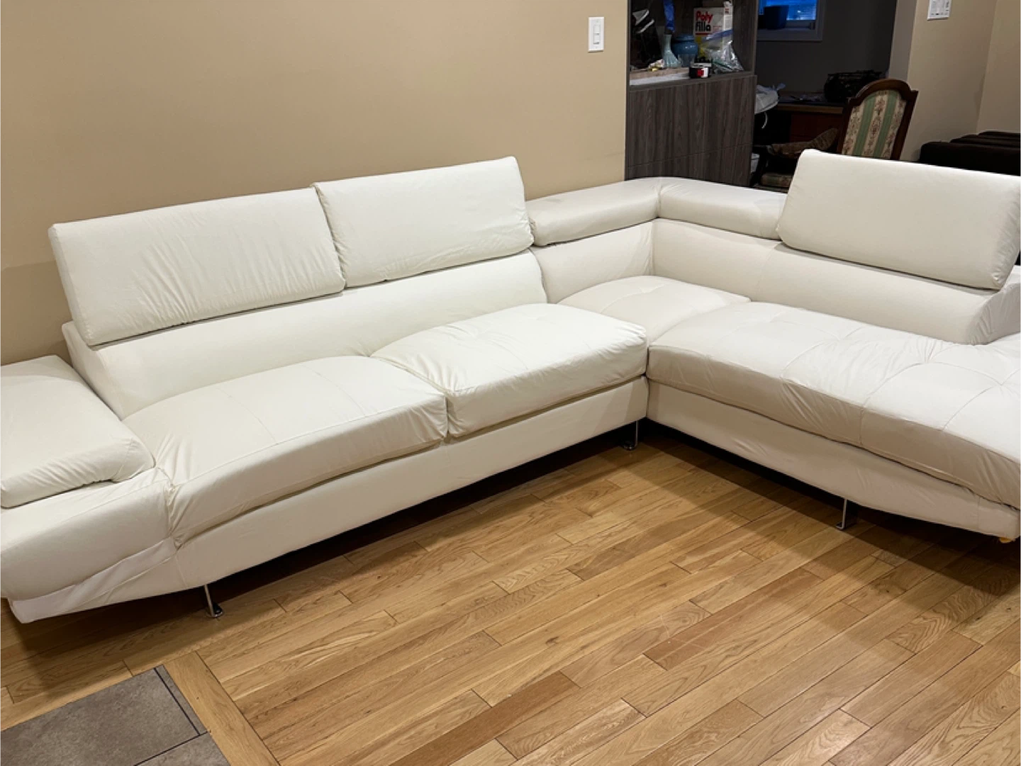 Modern White Air Leather Sectional Sofa (CAN DELIVER) - photo 3