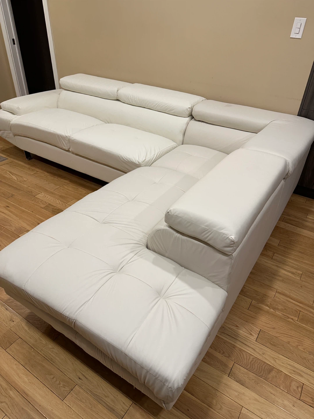 Modern White Air Leather Sectional Sofa (CAN DELIVER) - photo 4