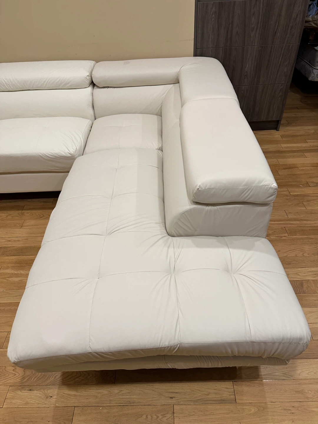 Modern White Air Leather Sectional Sofa (CAN DELIVER) - photo 2