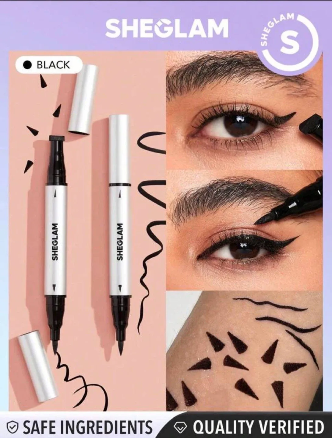 SHEGLAM 2-in-1 Liquid Eyeliner with Stamp image indicator(8)
