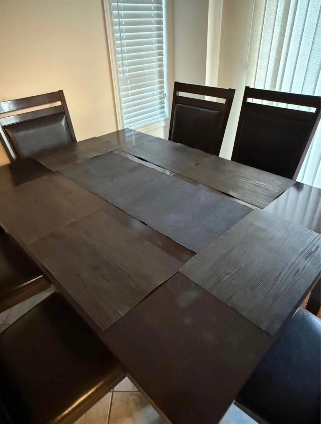 Dark Brown Dining Table with 6 Chairs - photo 2