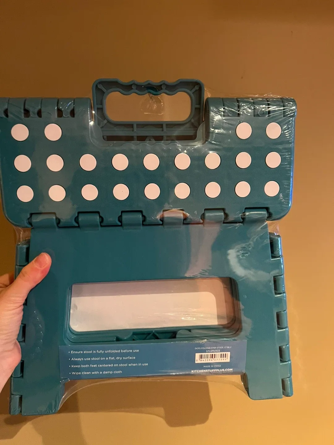 New Home Stuff Dots Folding Step Stool - Blue image indicator(2)