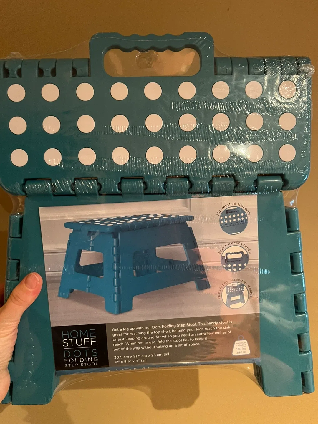 New Home Stuff Dots Folding Step Stool - Blue