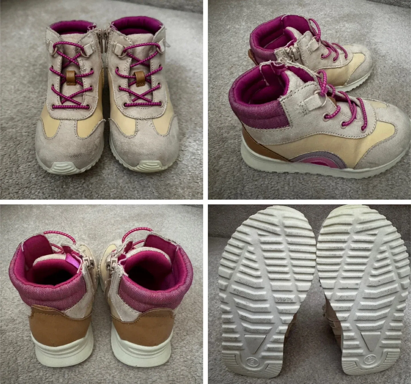 Old Navy Girls' Beige & Pink Boots, Size 9