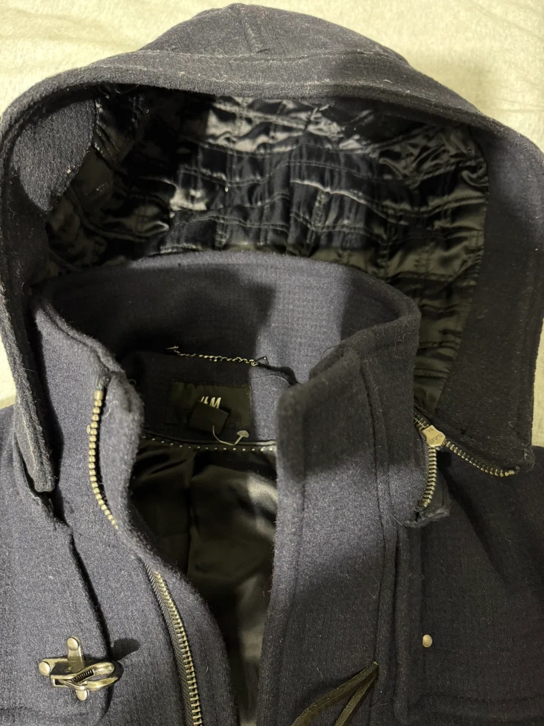 H&M Navy Blue Duffle Coat image indicator(5)