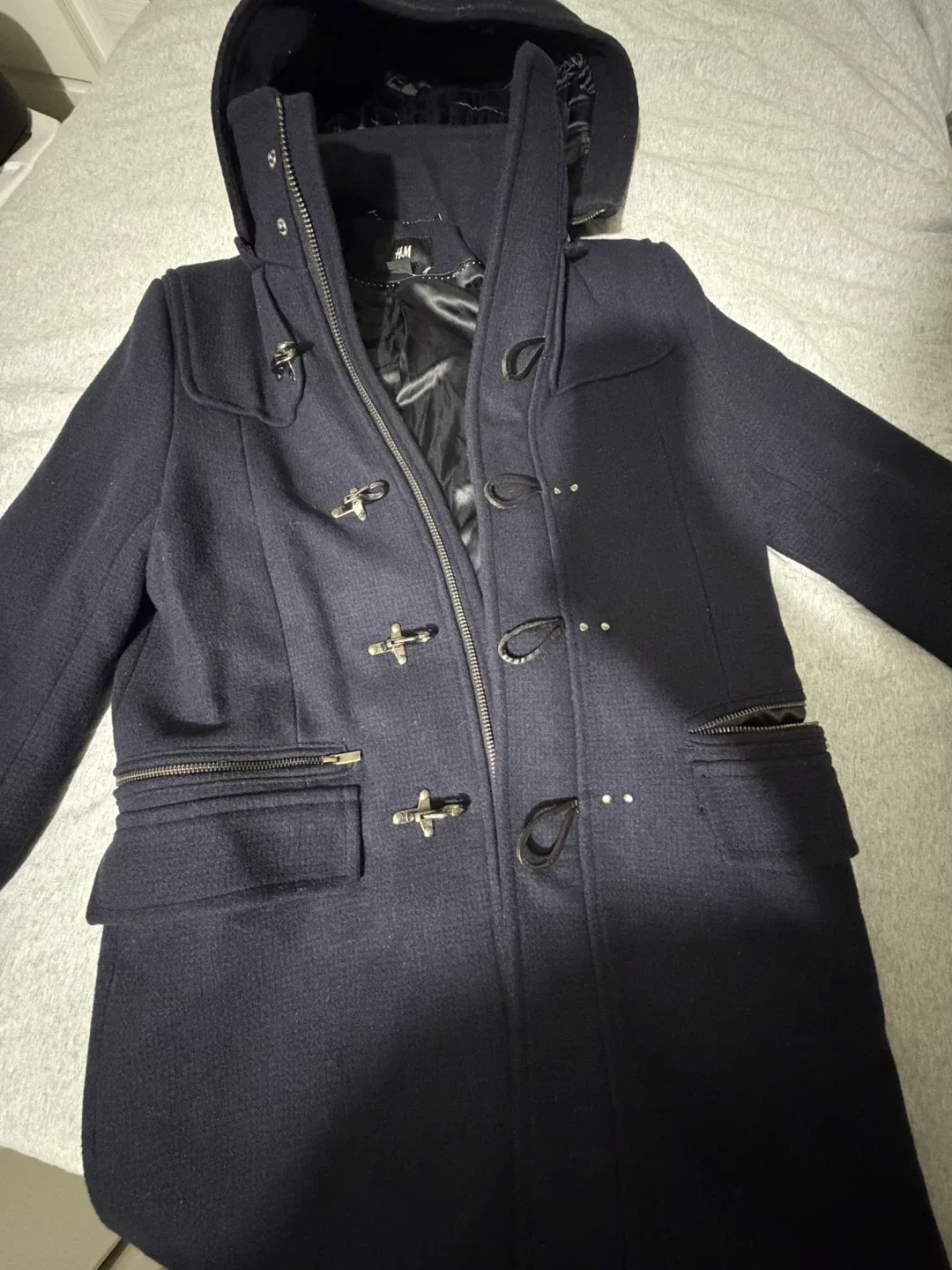 H&M Navy Blue Duffle Coat