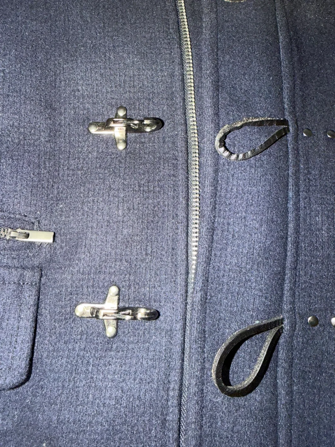 H&M Navy Blue Duffle Coat image indicator(6)