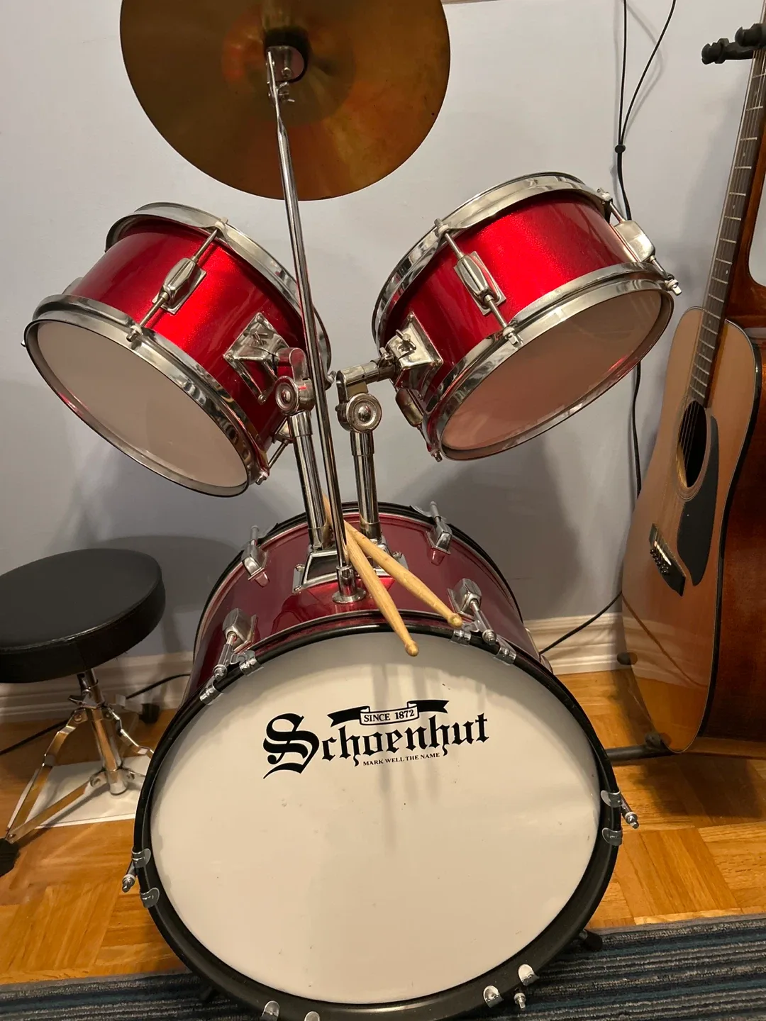 Schoenhut Drum Set - Red