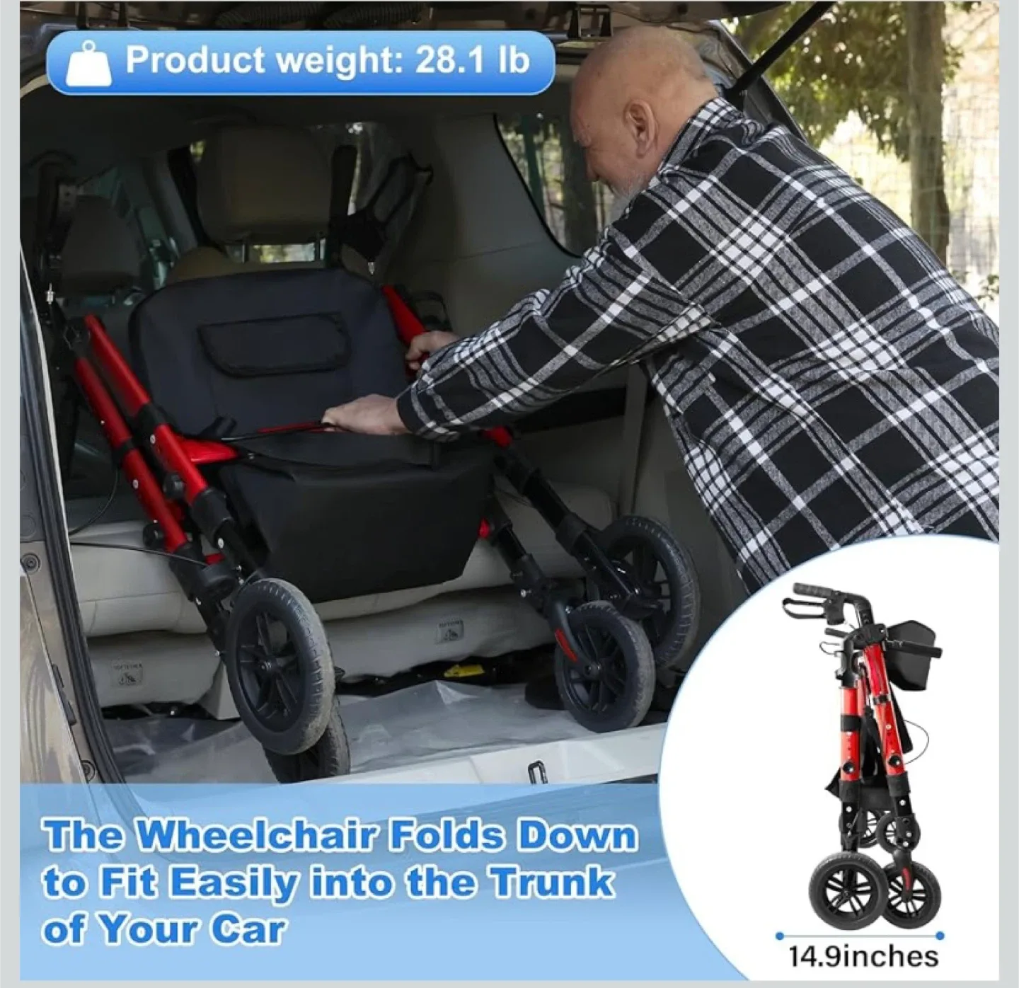 New StrollAid Heavy Duty Rollator Walker Wheelchair Combo image indicator(3)