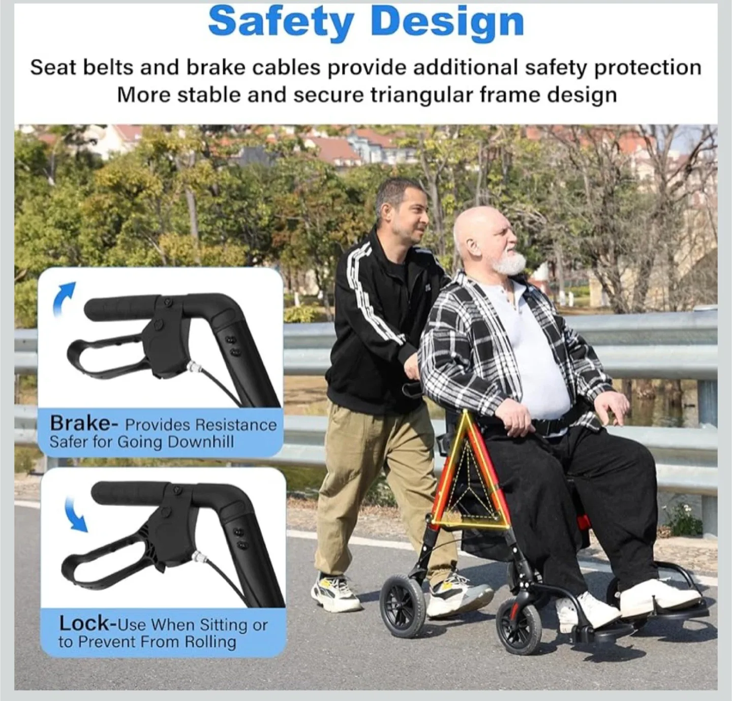 New StrollAid Heavy Duty Rollator Walker Wheelchair Combo image indicator(6)