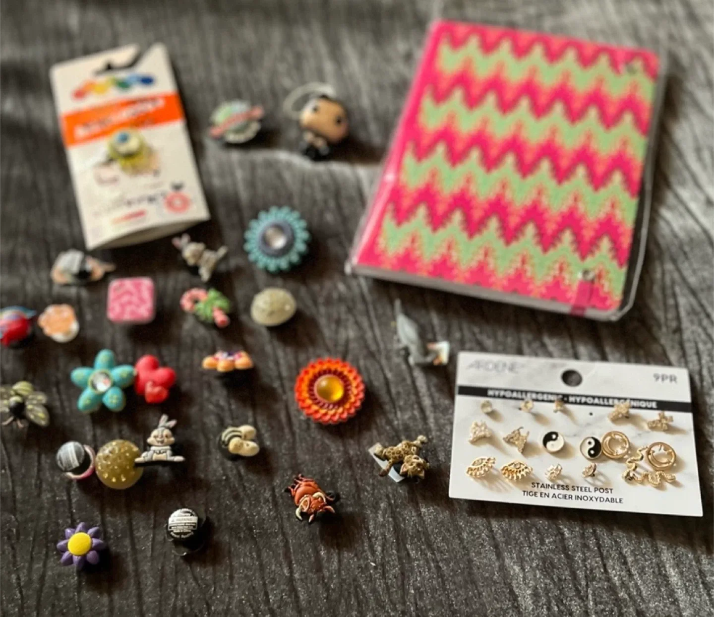 Jibbitz Charms & Ardene Hypoallergenic Earrings