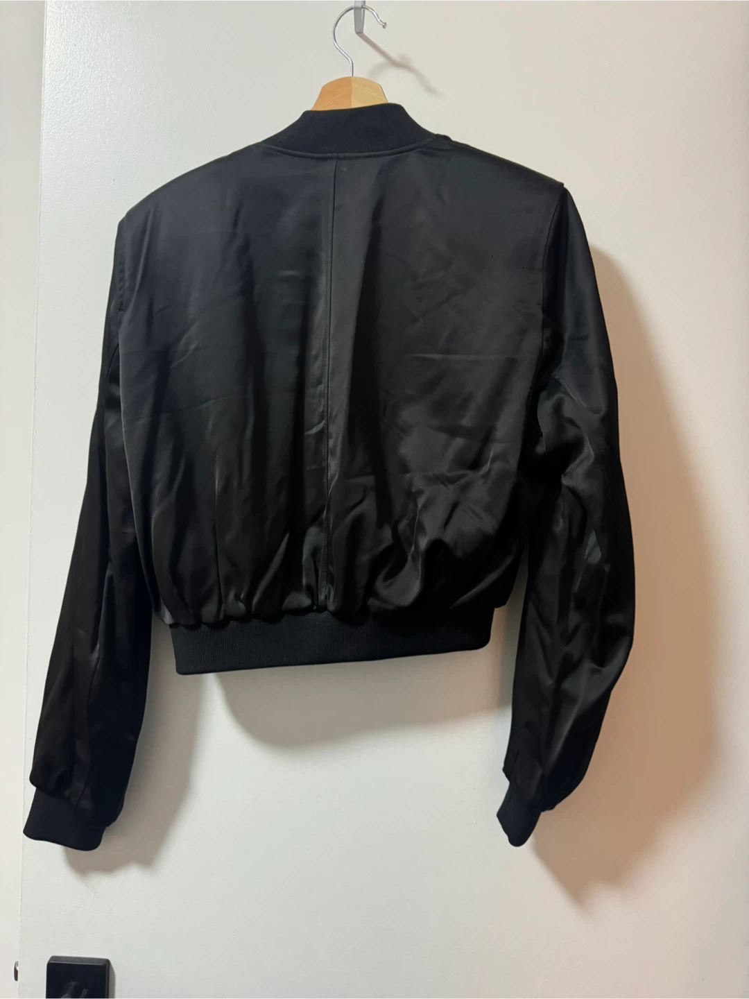 Zara Black Satin Bomber Jacket - photo 2