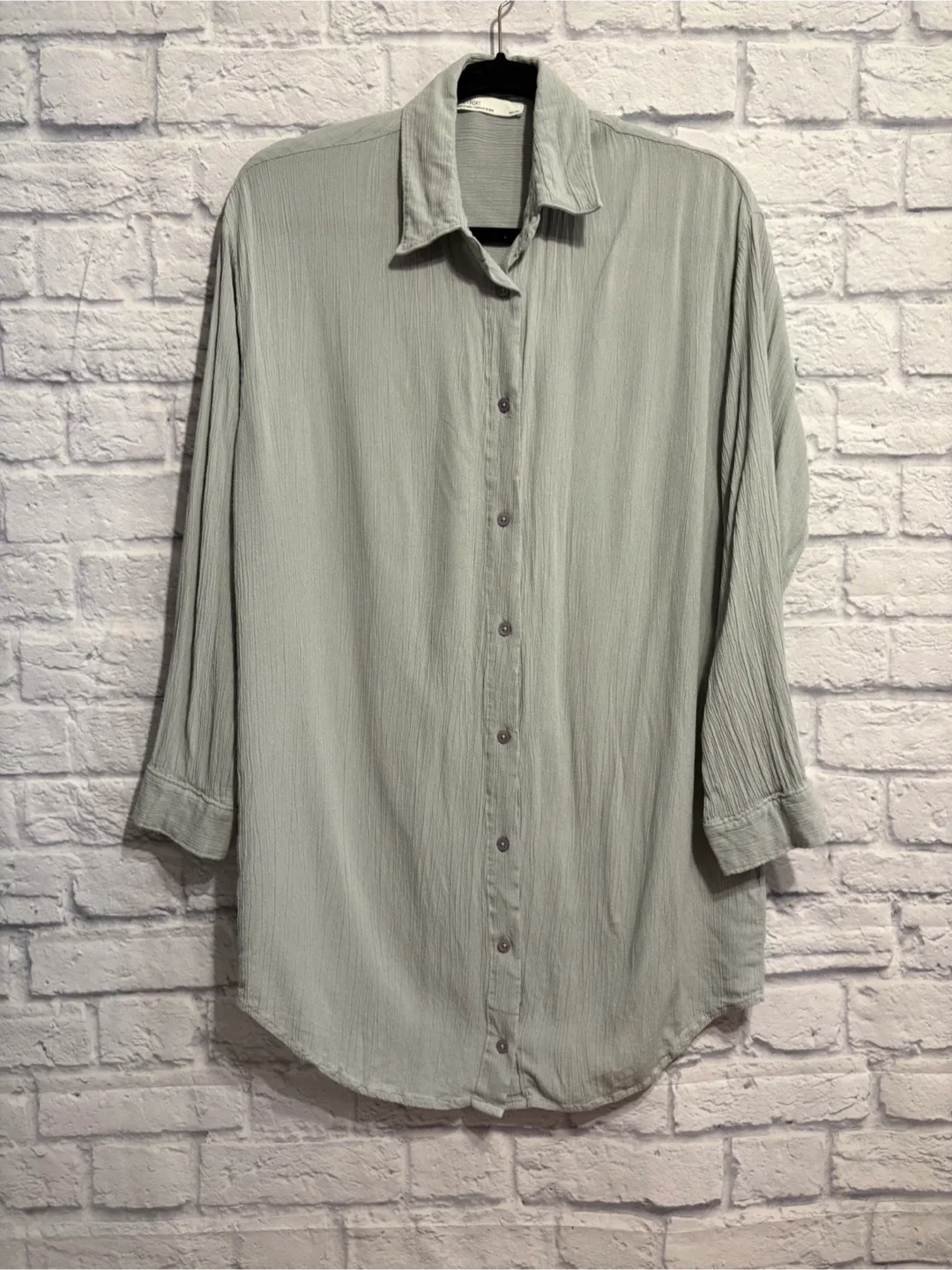 Oak + Fort Button-Up Crinkle Shirt - Size XS/S