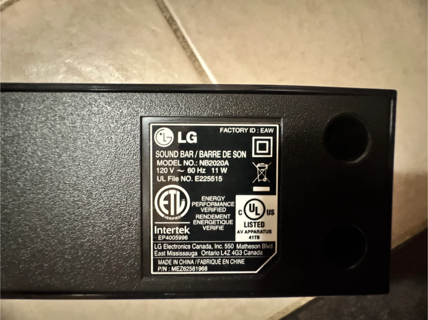 LG NB2020A Sound Bar - photo 3