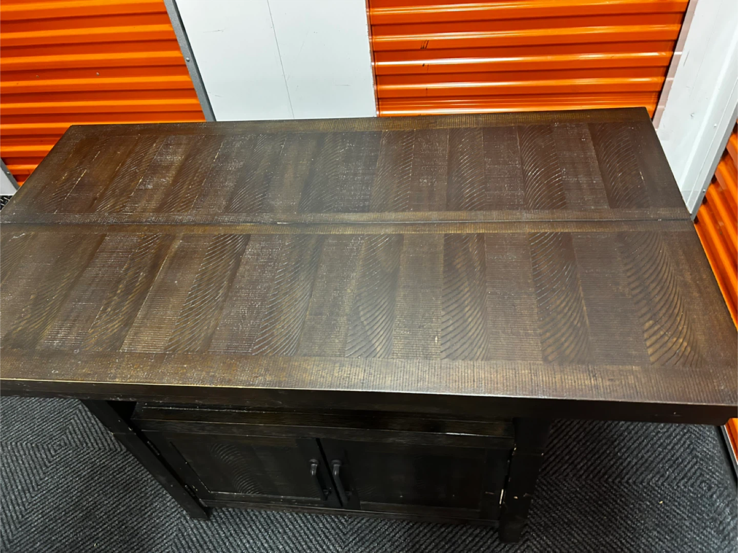 Dark Brown Wooden Dining Table with Bench - photo 2