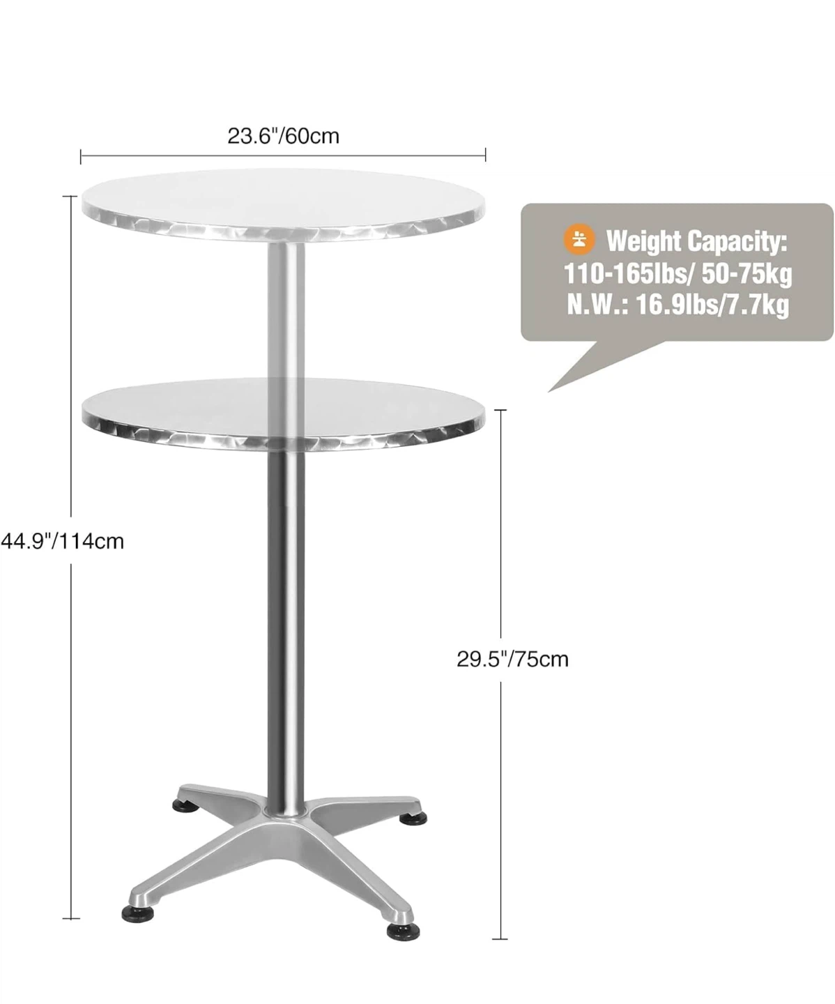 Adjustable Height Round Bar Table - photo 4