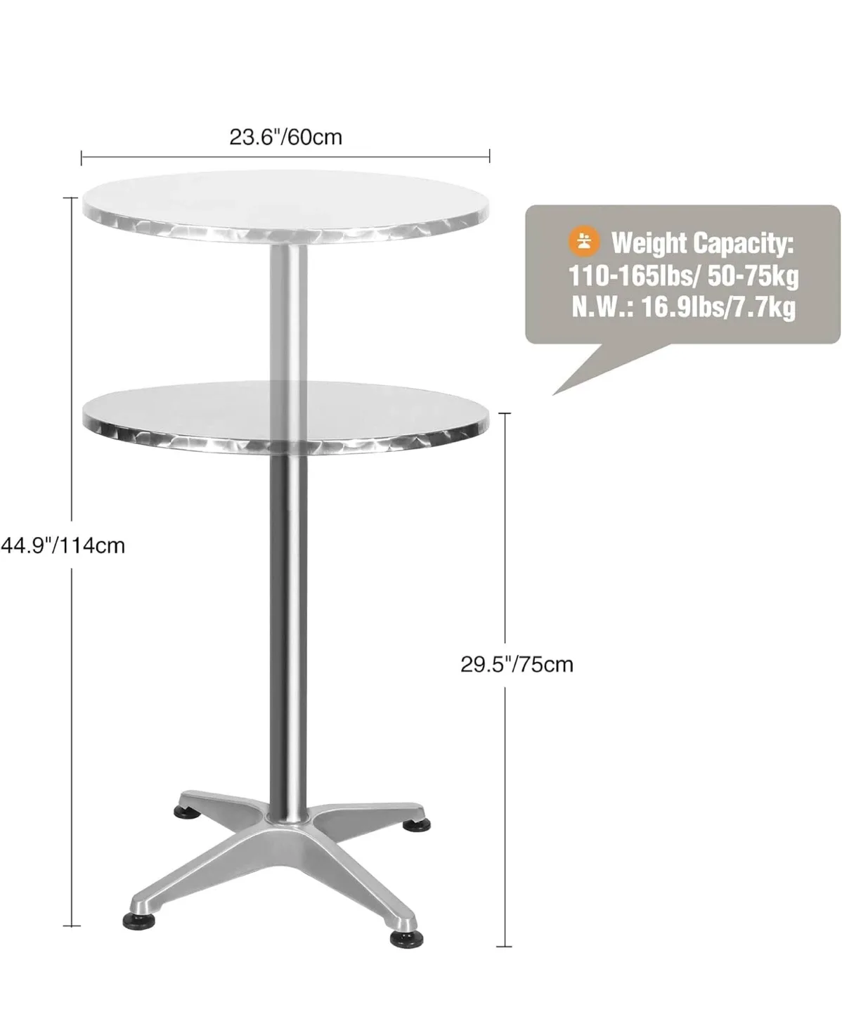 Adjustable Height Round Bar Table image indicator(4)