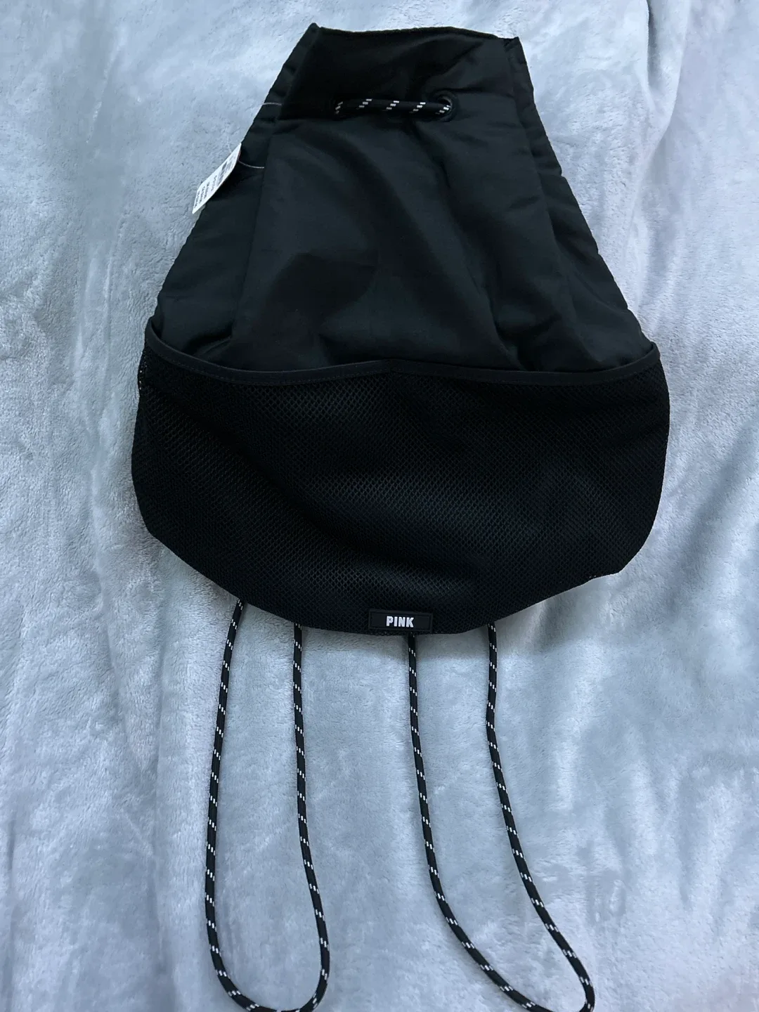 PINK Black Drawstring Backpack - New with Tags!