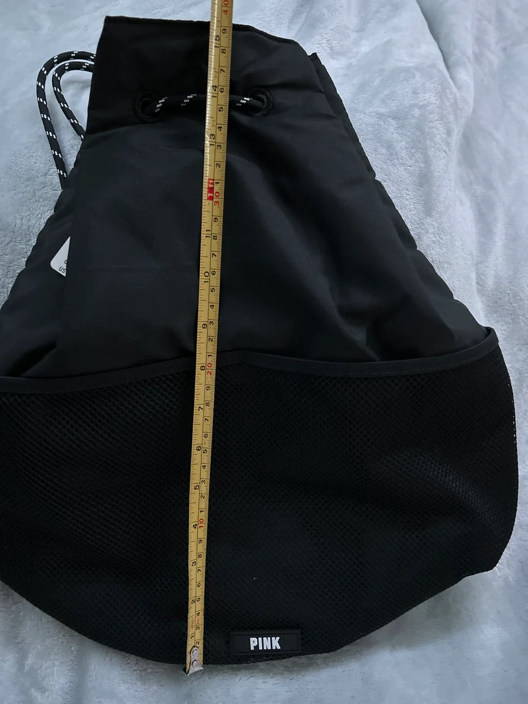 PINK Black Drawstring Backpack - New with Tags! image indicator(5)