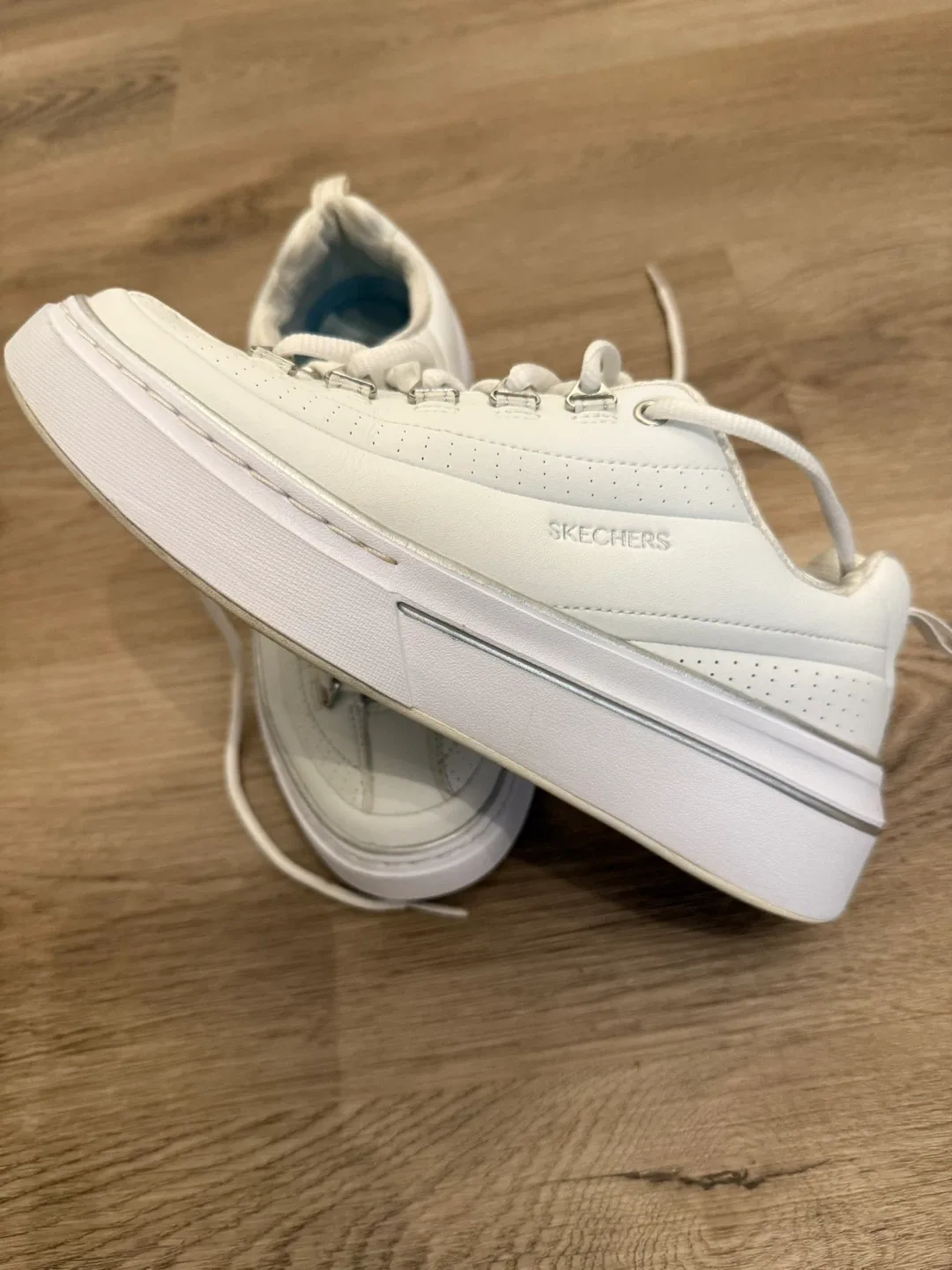 Skechers White Leather Sneakers