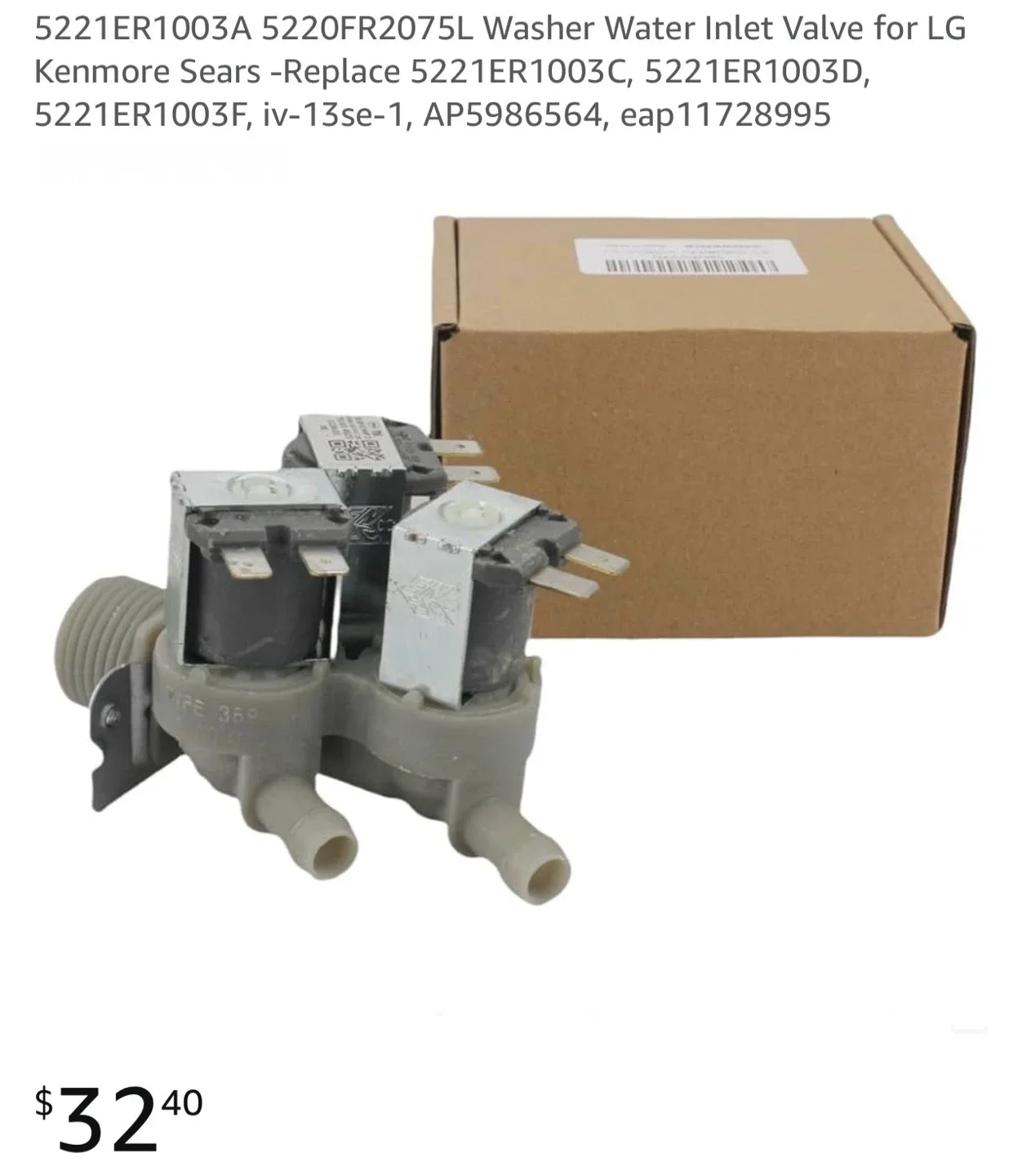 LG 5221ER1003A Washer Water Inlet Valve - NEW