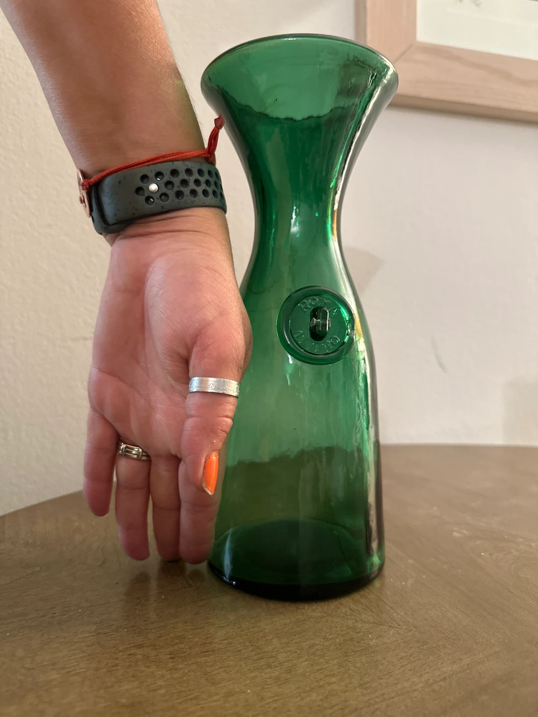 Green Glass Carafe - photo 3