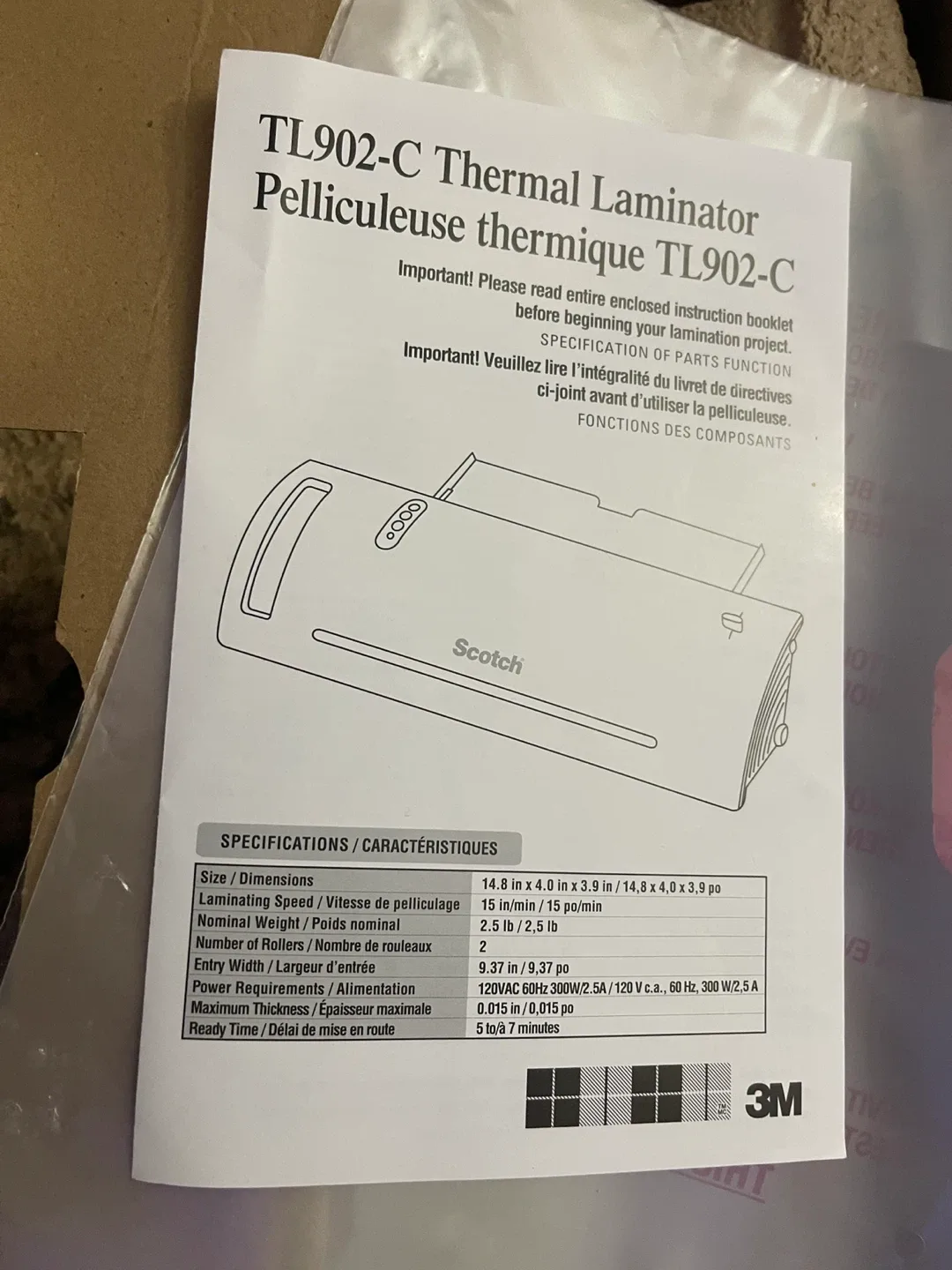 Scotch Thermal Laminator TL902-C with Starter Pouches image indicator(4)