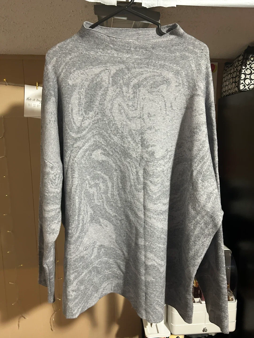 Grey Marble Pattern Long Sleeve