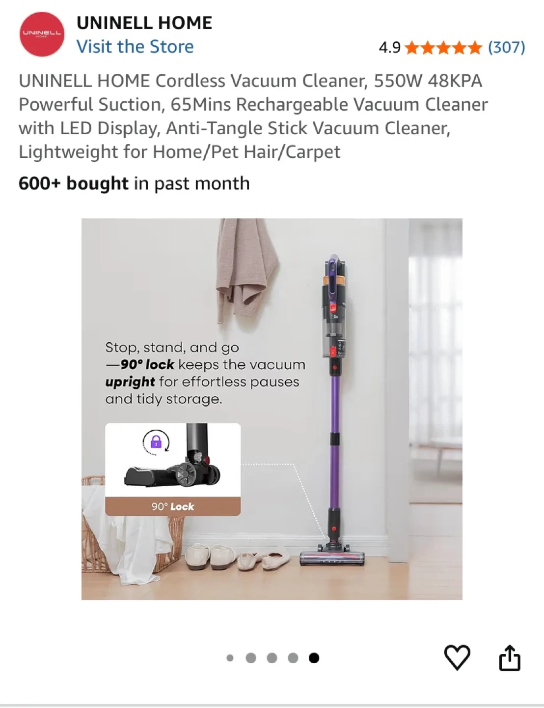 UNINELL HOME Cordless Vacuum Cleaner - Purple image indicator(3)