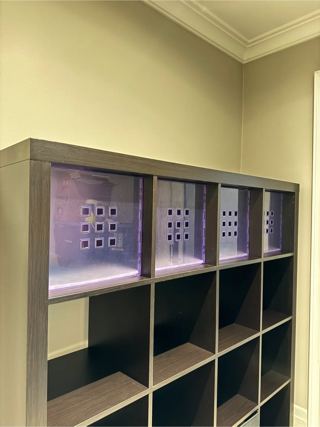 IKEA kallax black storage unit 7 bins included image indicator(2)