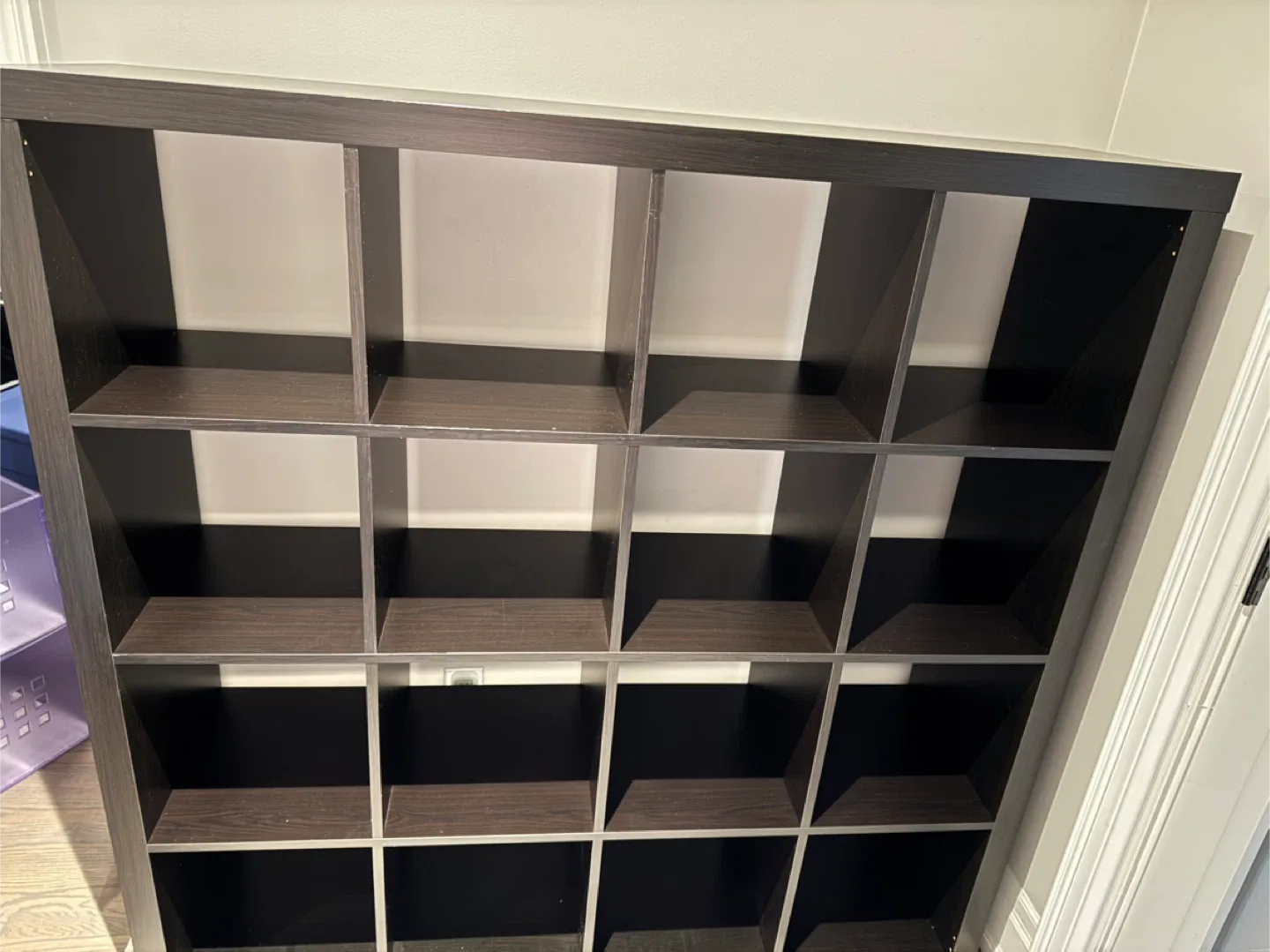 IKEA kallax black storage unit 7 bins included image indicator(6)