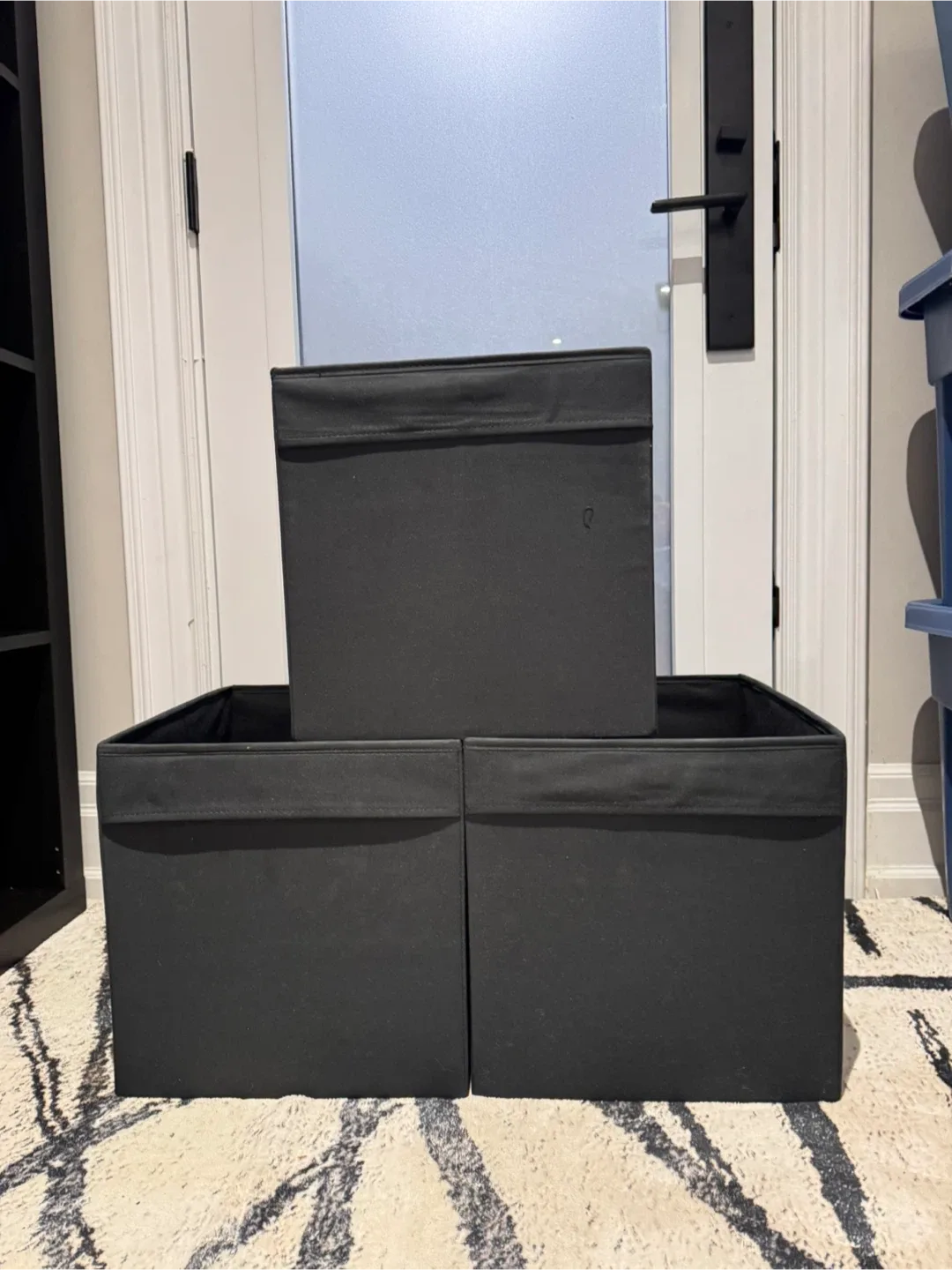 IKEA kallax black storage unit 7 bins included image indicator(5)