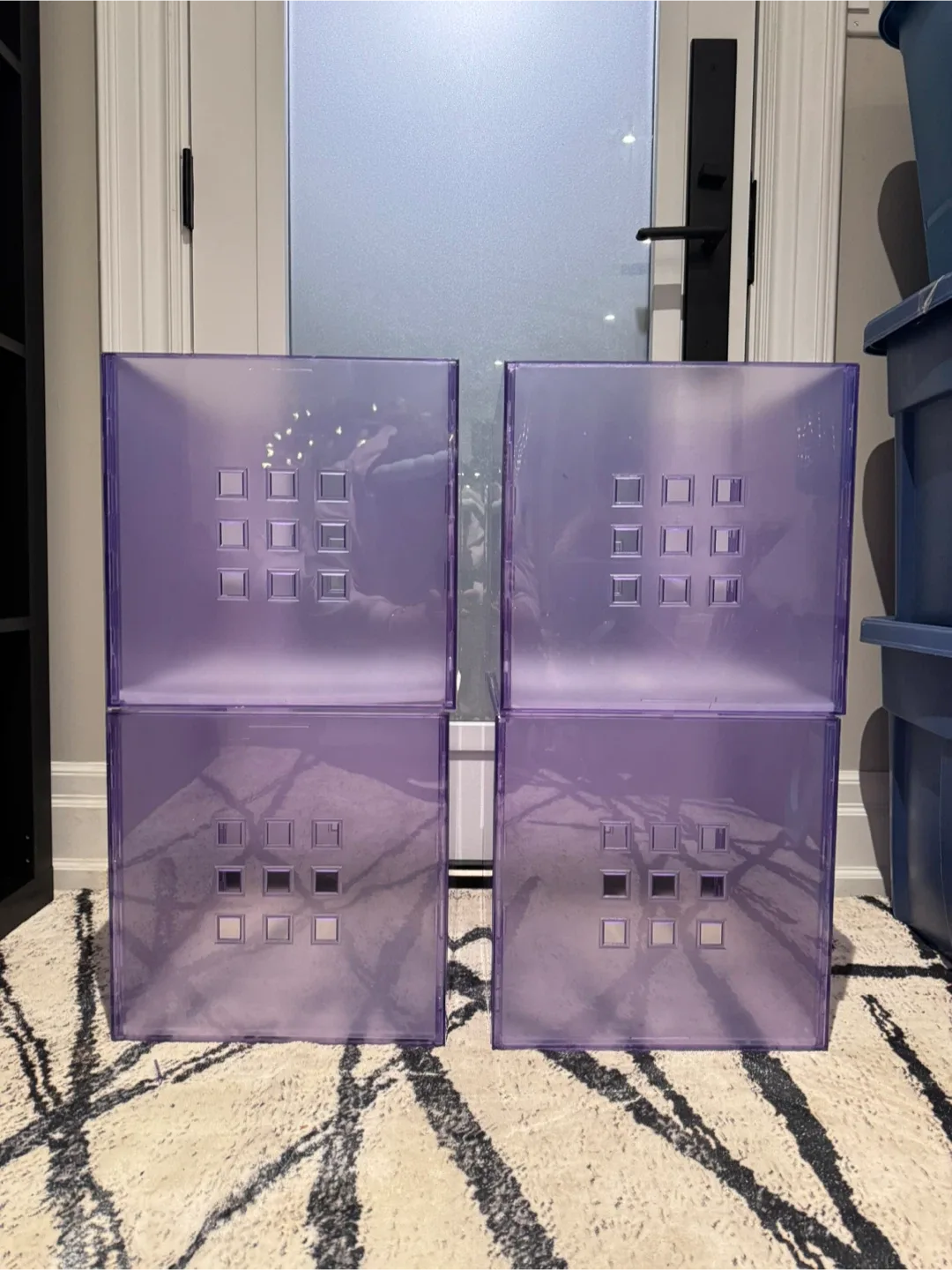 IKEA kallax black storage unit 7 bins included image indicator(3)