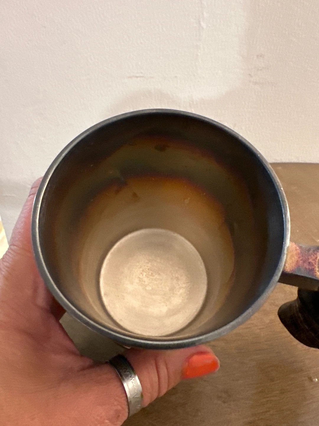 Vintage Silver Plated & Leather Mug - photo 4