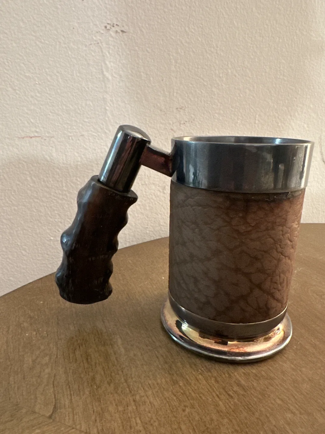 Vintage Silver Plated & Leather Mug