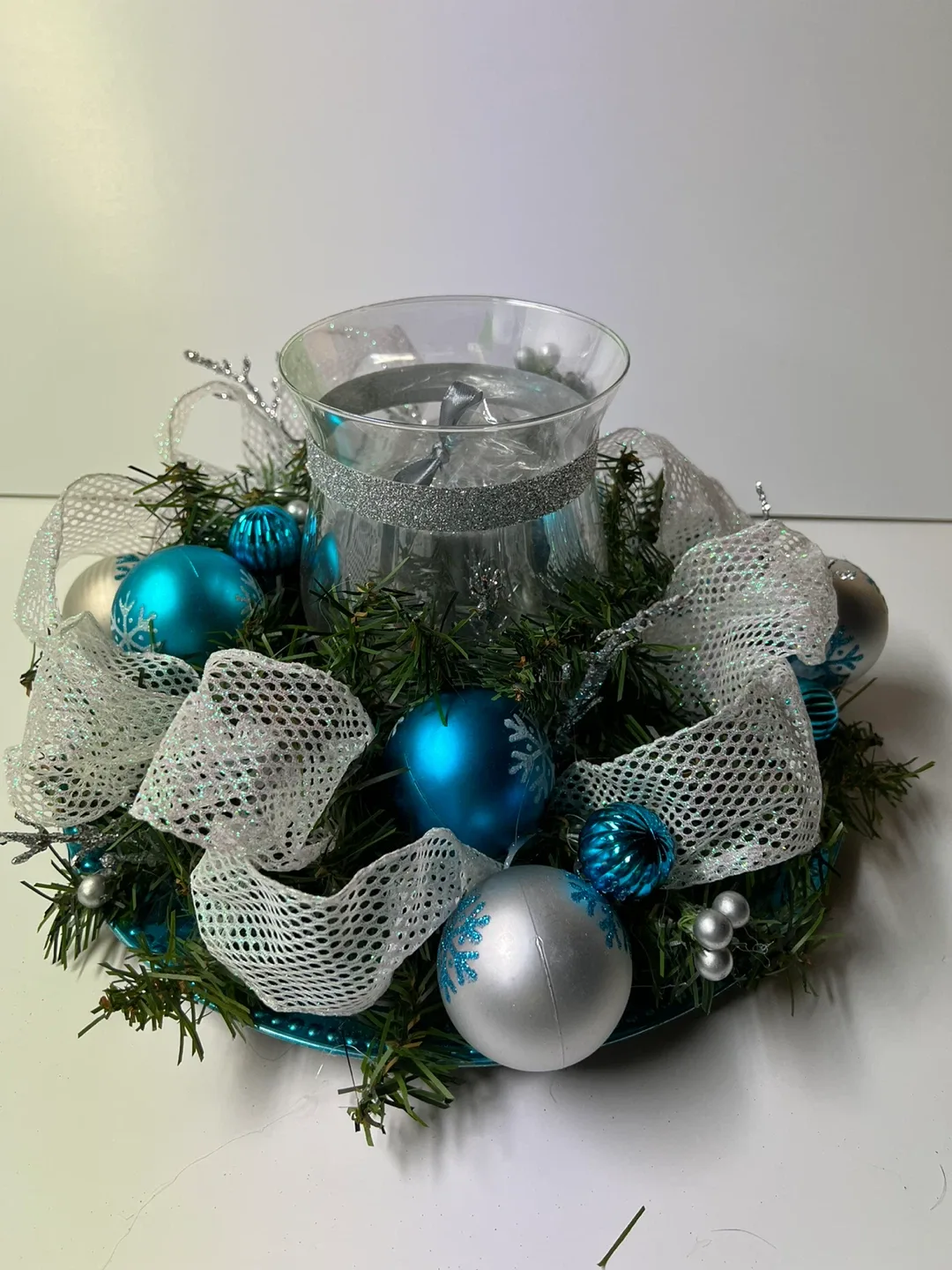 Christmas Centrepiece with Vase & Ornaments