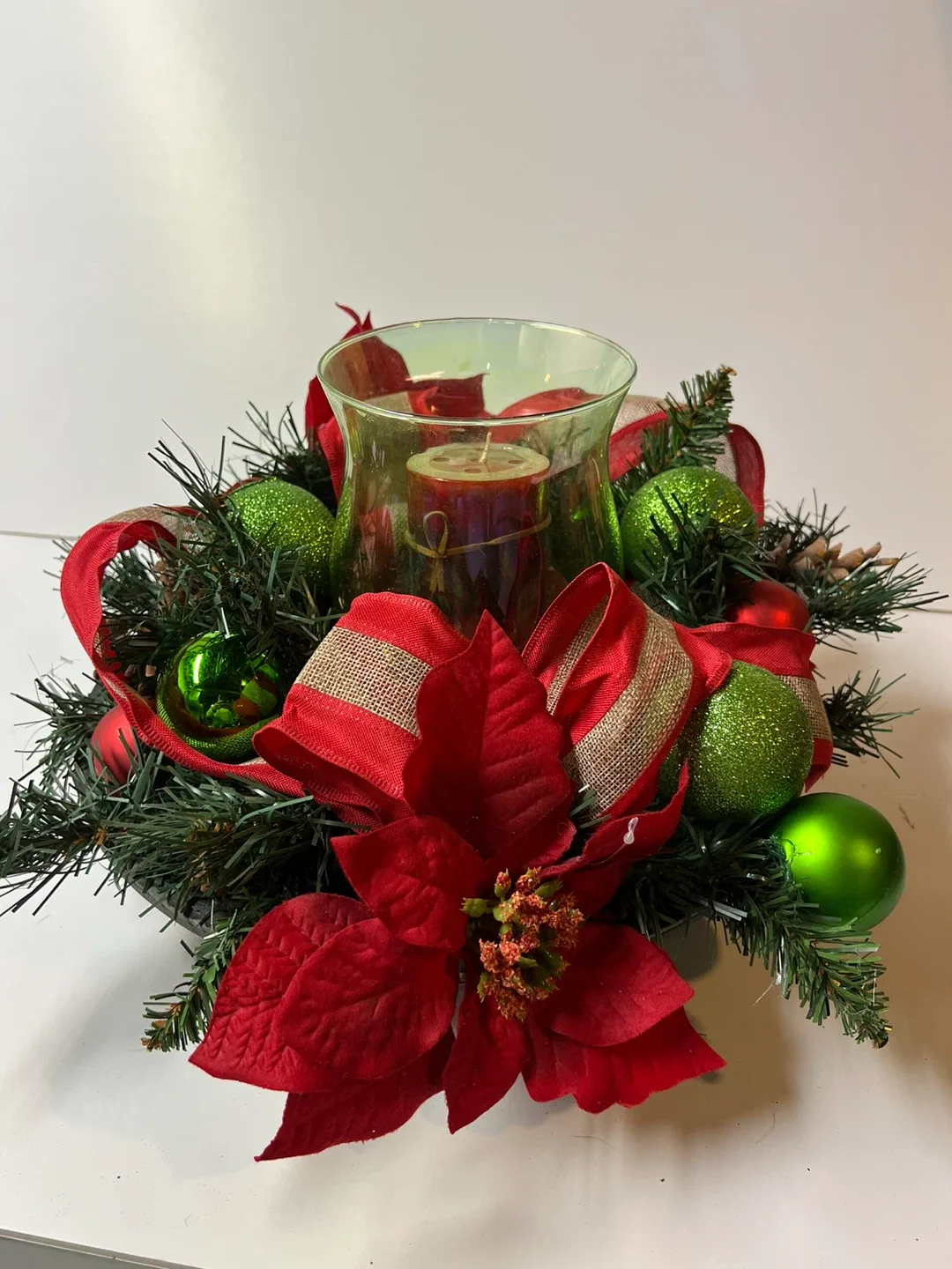 Christmas Centerpiece with Candle
