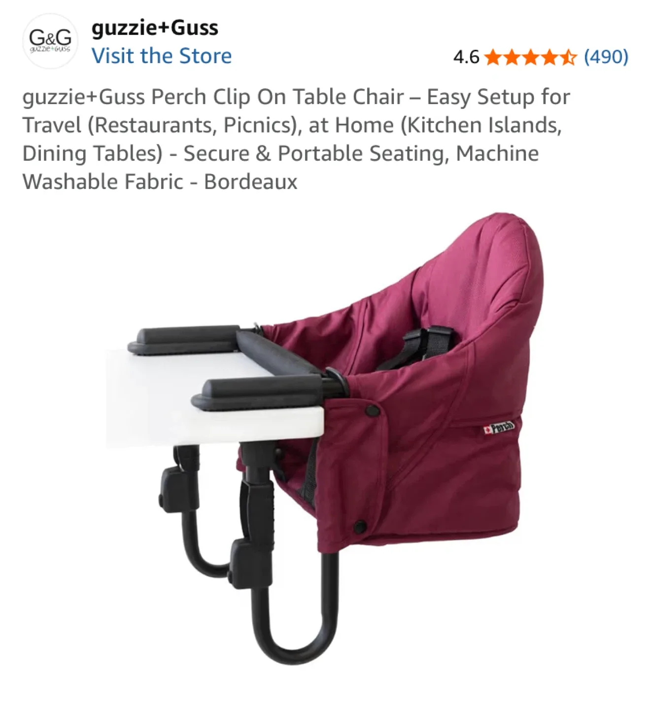 Guzzie+Guss Perch Clip On Table Chair - Red image indicator(4)