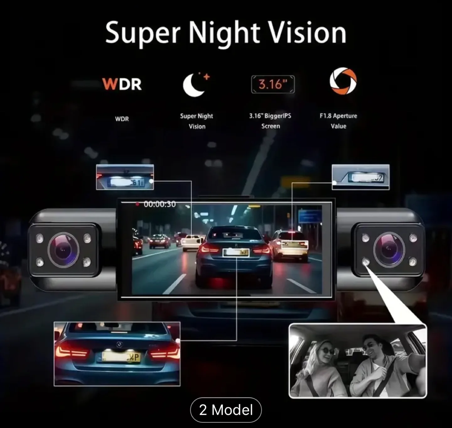 Brand New-Quad Cam 4-Lens 360° Car Dash Camera image indicator(6)