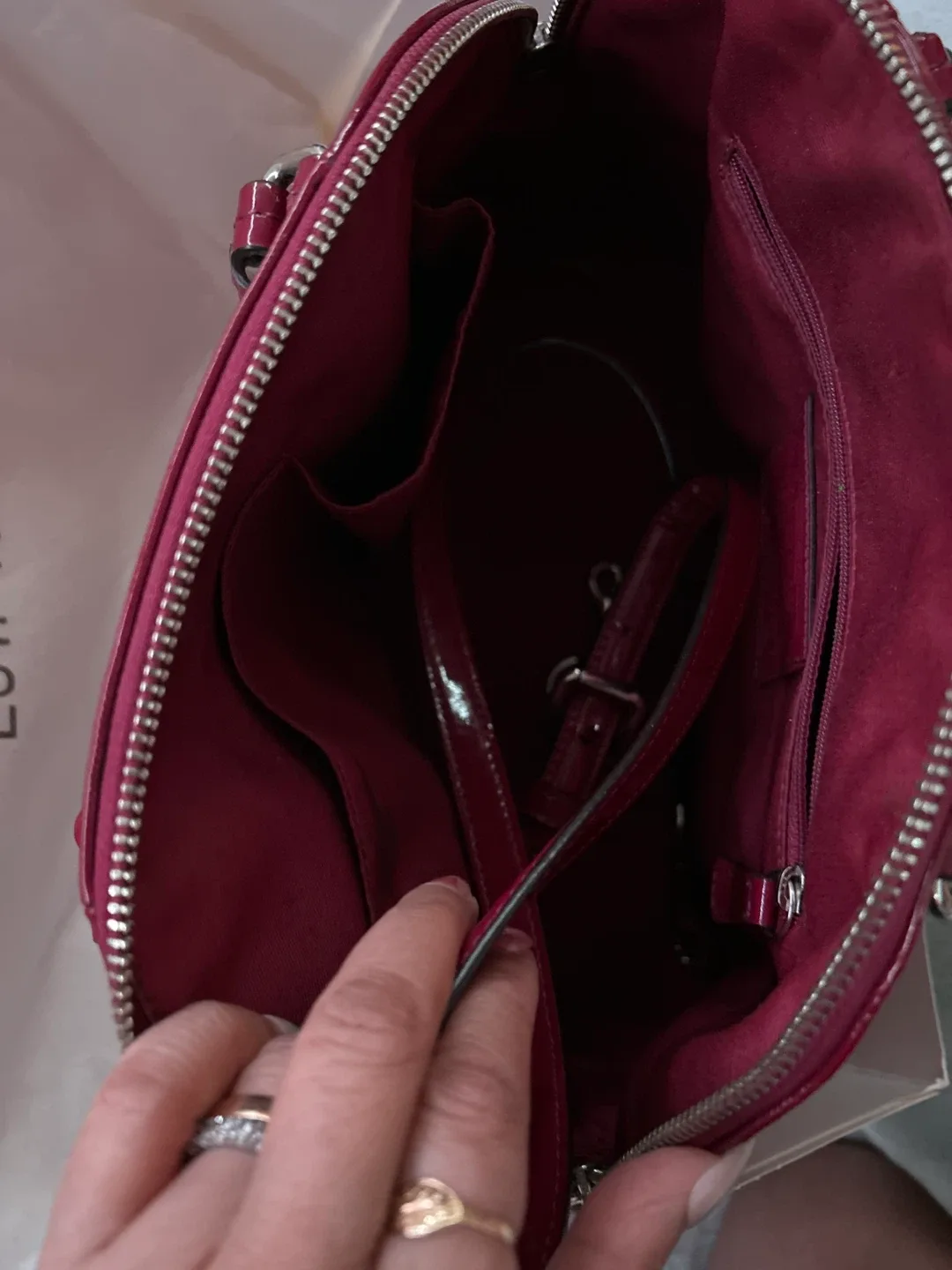 COACH Peyton Link C Embossed Patent Domed Satchel image indicator(5)