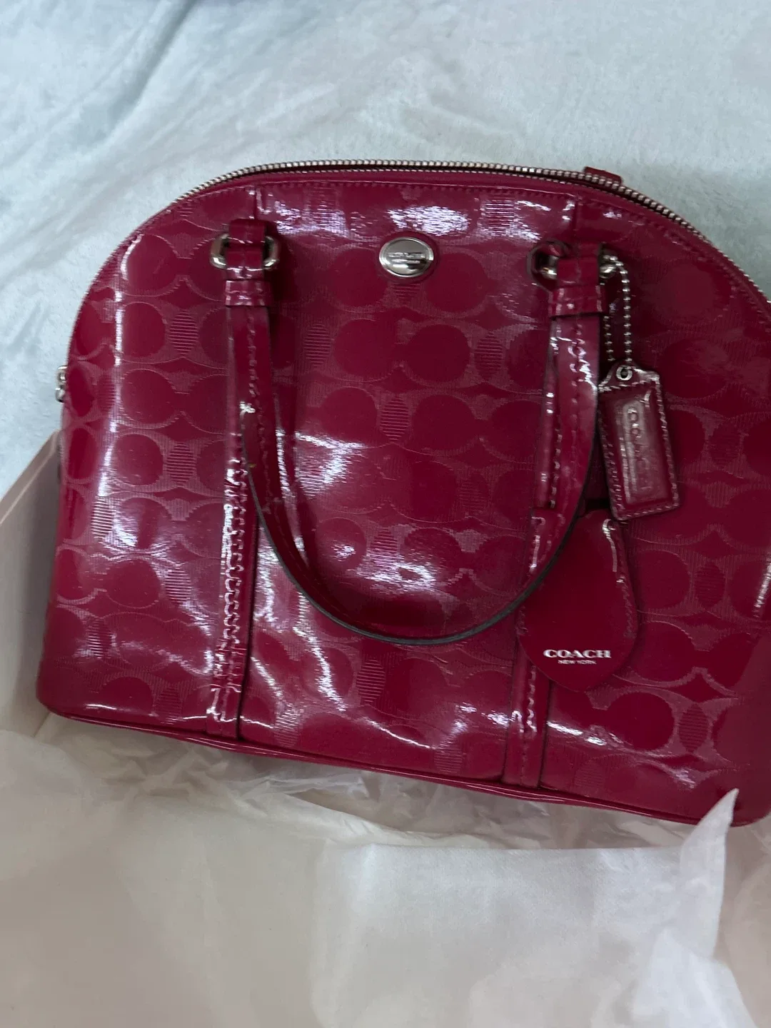 COACH Peyton Link C Embossed Patent Domed Satchel image indicator(4)