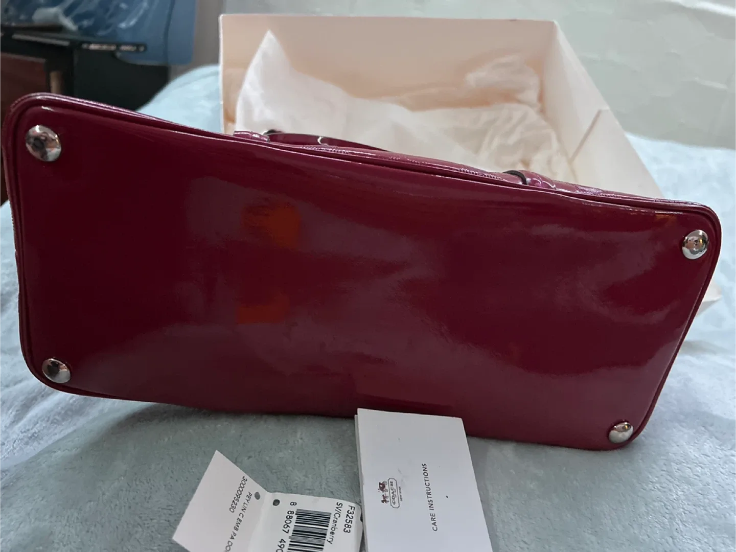 COACH Peyton Link C Embossed Patent Domed Satchel image indicator(6)