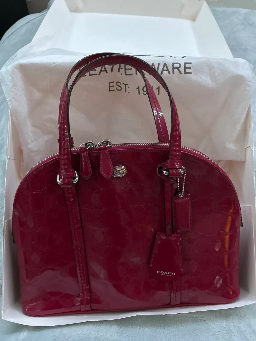 COACH Peyton Link C Embossed Patent Domed Satchel image indicator(2)