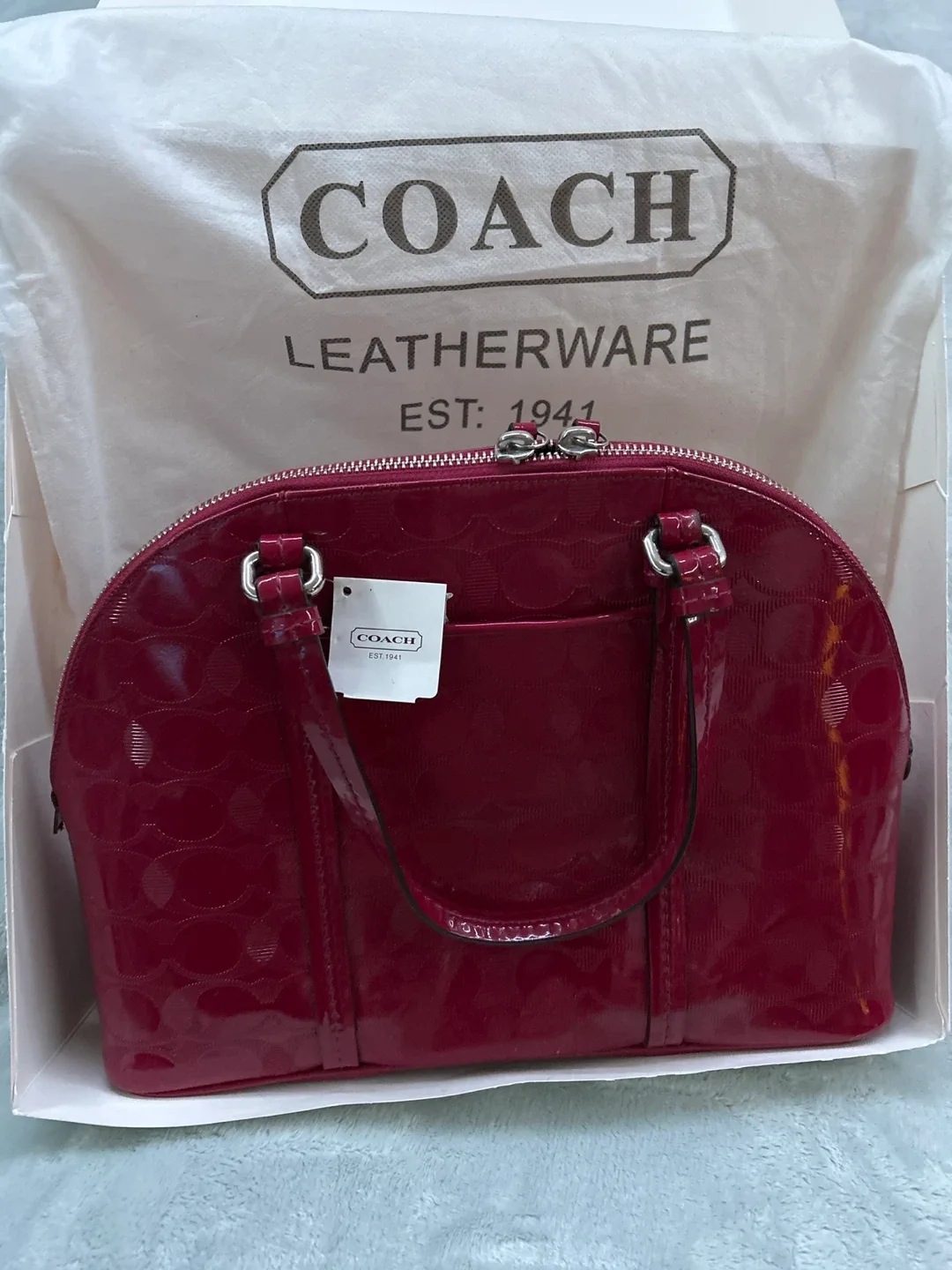 COACH Peyton Link C Embossed Patent Domed Satchel image indicator(3)