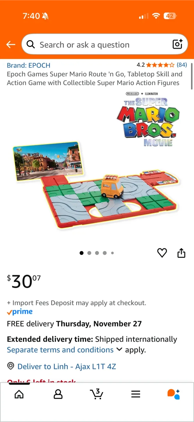 Like New Epoch Super Mario Route 'n Go Puzzle Game