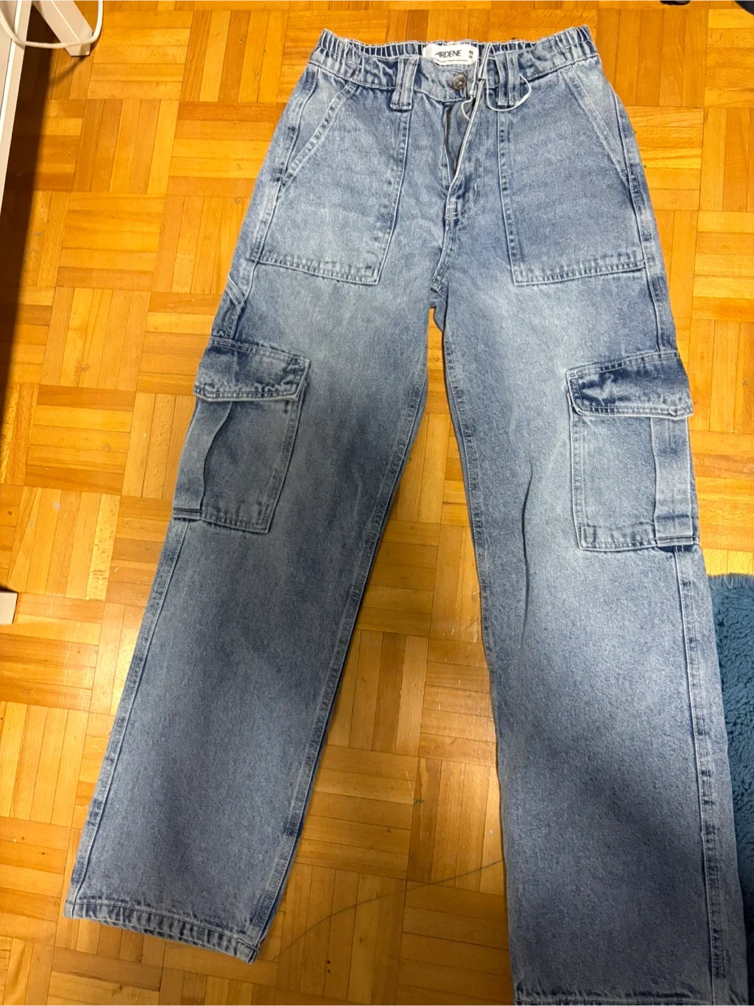 Ardene XS Light Wash Cargo Pants