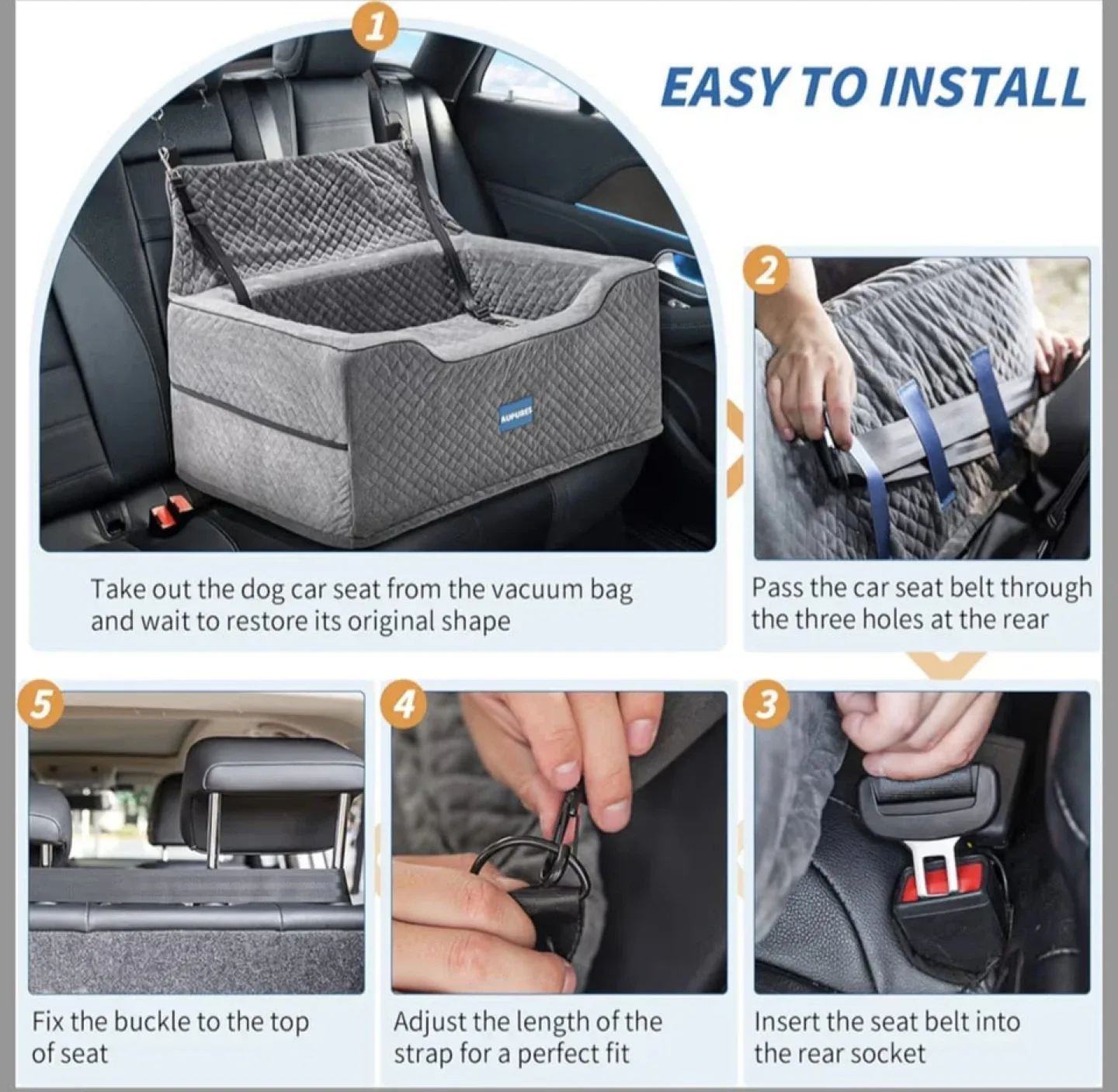 Aupures Dog Car Seat - New! image indicator(4)