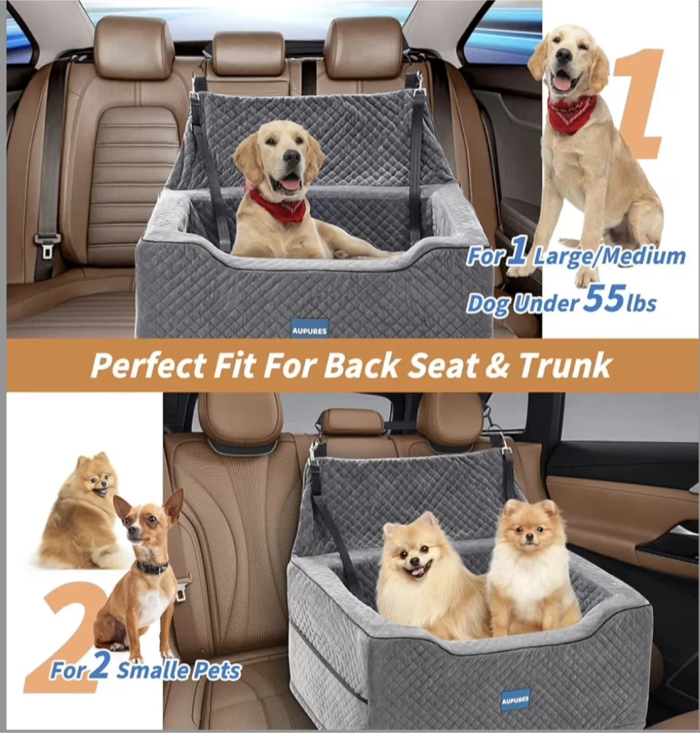 Aupures Dog Car Seat - New! image indicator(8)